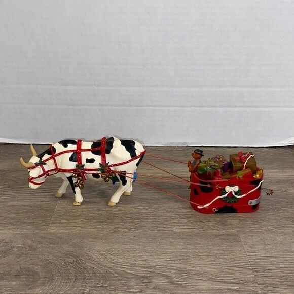 Cow Parade Jingle Cow Jingle All The Way 2007 Christmas Cowjingle Figurine - Picture 3 of 6